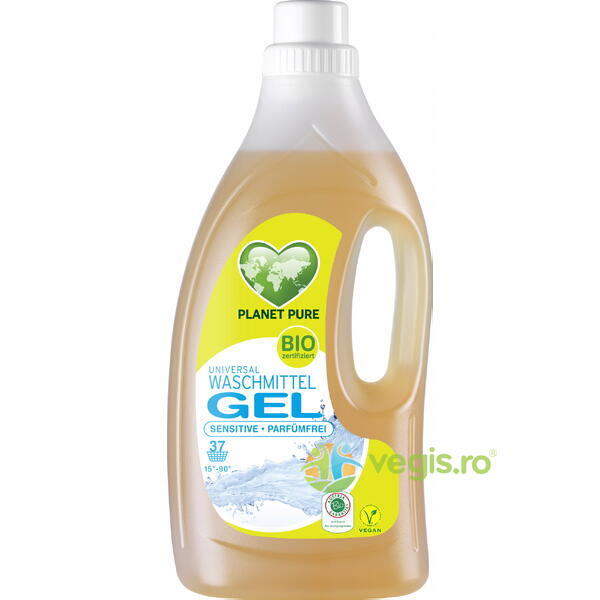Detergent Gel pentru Rufe Hipoalergenic fara Parfum 1.5L, PLANET PURE, Detergenti de Rufe, 2, Vegis.ro