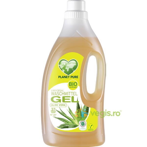 Detergent Gel pentru Rufe cu Aloe Vera Ecologic/Bio 1.5L, PLANET PURE, Detergenti de Rufe, 2, Vegis.ro