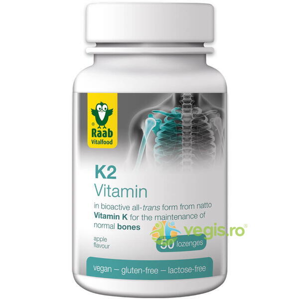 Vitamina K2 1500mg 50tb, RAAB, Capsule, Comprimate, 1, Vegis.ro