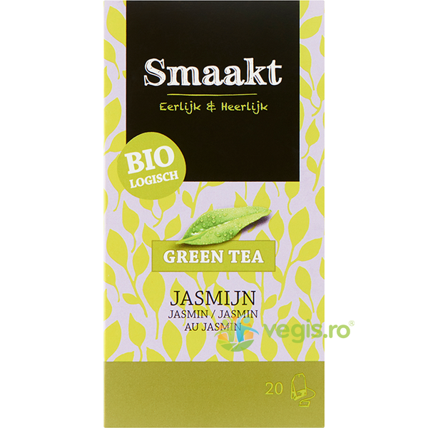 Ceai Verde cu Iasomie Ecologic/Bio 20 plicuri, SMAAKT, Ceaiuri doze, 1, Vegis.ro