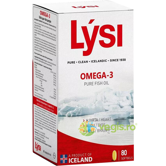 Omega-3 Ulei Pur de Peste 80cps, LYSI, Uleiuri Naturale, 1, Vegis.ro