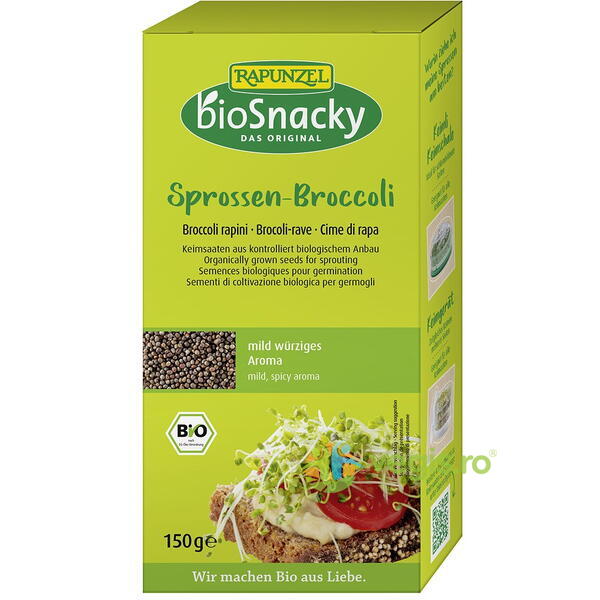 Seminte de Brocoli pentru Germinat Ecologice/Bio 150g, BIOSNACKY RAPUNZEL, Seminte de cultivat/germinat, 1, Vegis.ro