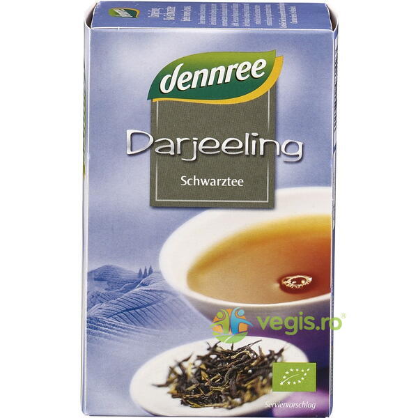 Ceai Negru Darjeeling Ecologic/Bio 20 plicuri, DENNREE, Ceaiuri doze, 1, Vegis.ro