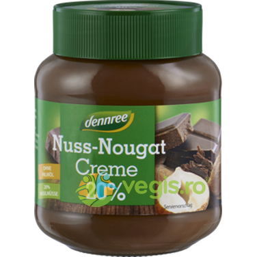Crema de Ciocolata cu Alune Nuss-Nougat Ecologic/Bio 400g, DENNREE, Creme tartinabile, 1, Vegis.ro