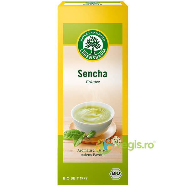 Ceai Verde Sencha Ecologic/Bio 20 plicuri, LEBENSBAUM, Ceaiuri doze, 1, Vegis.ro