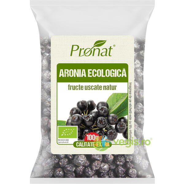 Fructe de Aronia Uscate Ecologice/Bio 100g, PRONAT, Fructe uscate, 1, Vegis.ro
