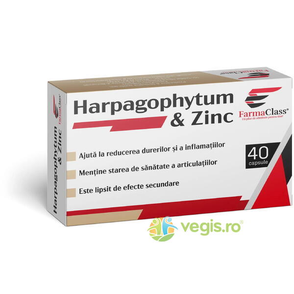 Harpagophytum si Zinc 40cps, FARMACLASS, Capsule, Comprimate, 1, Vegis.ro