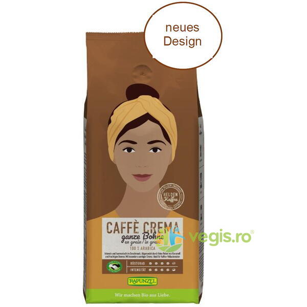 Cafea Gusto Crema Boabe Ecologica/Bio 1kg, RAPUNZEL, Cafea, 1, Vegis.ro