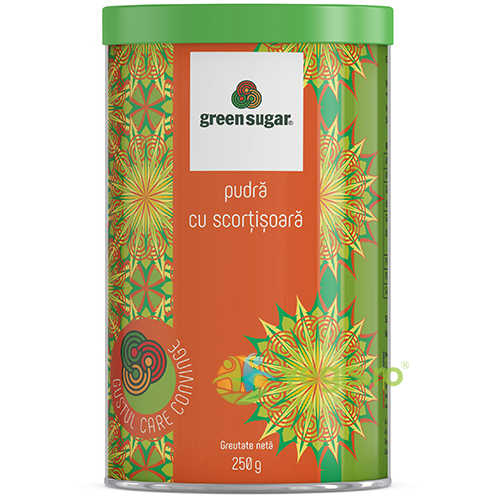 Green Sugar cu Aroma de Scortisoara 250g, REMEDIA, Indulcitori naturali, 1, Vegis.ro