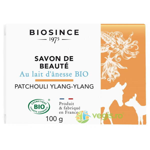 Sapun cu Lapte de Magarita, Patchouli si Ylang-Ylang Ecologic/Bio 100g, BIOSINCE 1975, Dermatocosmetice, 1, Vegis.ro