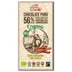 Ciocolata Neagra 56% Cacao cu Scortisoara fara Gluten Ecologica/Bio 100g CHOCOLATES SOLE