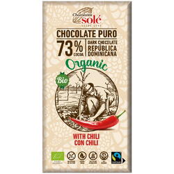 Ciocolata Neagra 73% Cacao cu Chili fara Gluten Ecologica/Bio 100g CHOCOLATES SOLE