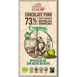 Ciocolata Neagra 73% Cacao cu Ulei Extravirgin de Masline fara Gluten Ecologica/Bio 100g CHOCOLATES SOLE