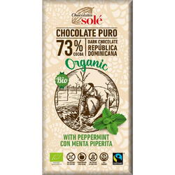 Ciocolata Neagra 73% Cacao cu Menta fara Gluten Ecologica/Bio 100g CHOCOLATES SOLE