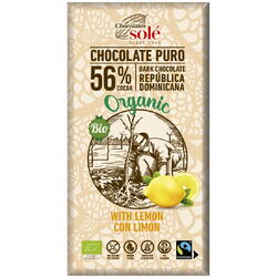 Ciocolata cu Lamaie 56% Cacao fara Gluten Ecologica/Bio 100g CHOCOLATES SOLE