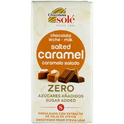 Ciocolata cu Lapte si Caramel Sarat Indulcita cu Stevie Ecologica/Bio 100g CHOCOLATES SOLE