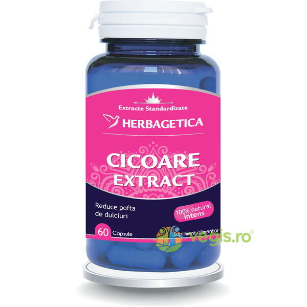 Cicoare Extract 60Cps, HERBAGETICA, Capsule, Comprimate, 1, Vegis.ro
