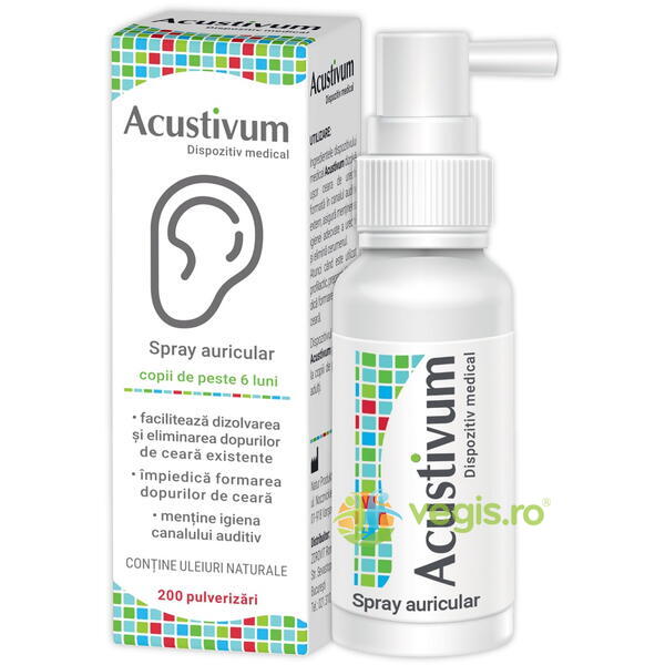 Acustivum Spray Auricular 20ml, ZDROVIT, Remedii Naturale ORL, 2, Vegis.ro