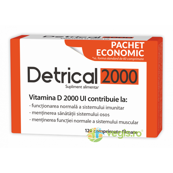 Detrical (Vitamina D3) 2000U.I 120cpr, ZDROVIT, Capsule, Comprimate, 1, Vegis.ro