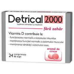 Detrical (Vitamina D3) 2000U.I cu Cirese fara Zahar 24cpr ZDROVIT