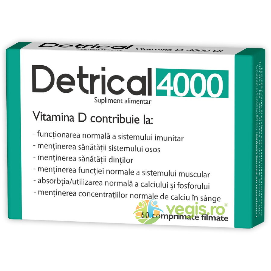 Detrical (Vitamina D3) 4000U.I 60cpr 4000U.I Capsule, Comprimate