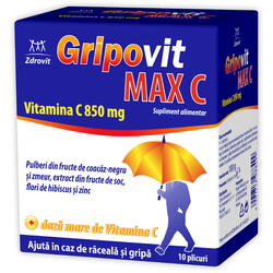 Gripovit Max Vitamina C 850mg 10dz ZDROVIT