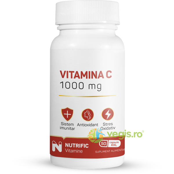 Vitamina C 1000mg 50cps, NUTRIFIC, Vitamina C, 3, Vegis.ro