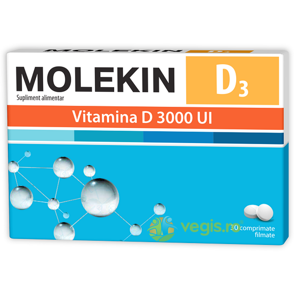 Molekin Vitamina D3 3000U.I 30cpr, ZDROVIT, Vitamine, Minerale & Multivitamine, 1, Vegis.ro