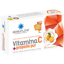 Vitamina C 200mg + Propolis 50g 30tb BIOSUNLINE