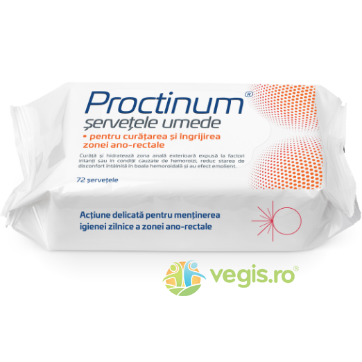 Proctinum Servetele Hipoalergenice pentru Igiena Ano-Rectala 72buc, ZDROVIT, Produse auxiliare, 1, Vegis.ro