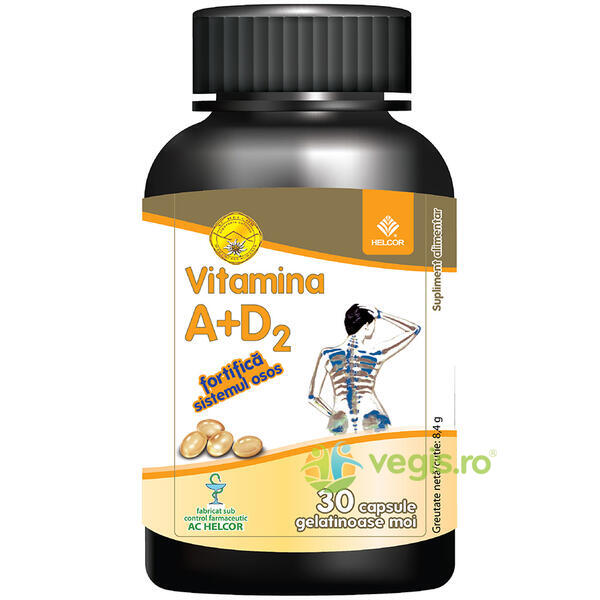 Vitamina A + D2 30cps moi, BIOSUNLINE, Vitamine, Minerale & Multivitamine, 1, Vegis.ro