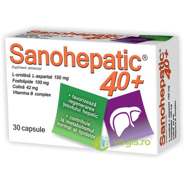 Sanohepatic +40 ani 30cps, ZDROVIT, Capsule, Comprimate, 1, Vegis.ro