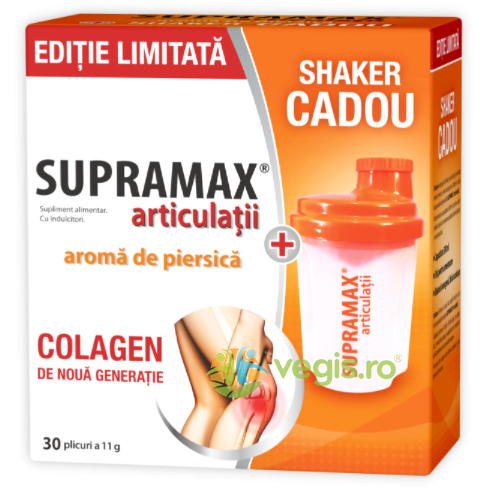 Supramax Articulatii cu Aroma de Piersica 30dz + Shaker Cadou 300ml, ZDROVIT, Pulberi & Pudre, 1, Vegis.ro