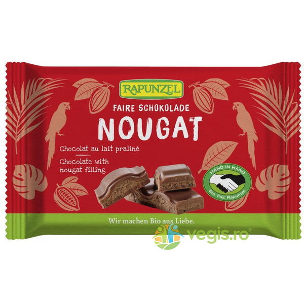 Ciocolata Nougat Cristallino Ecologica/Bio 100g, RAPUNZEL, Ciocolata, 1, Vegis.ro