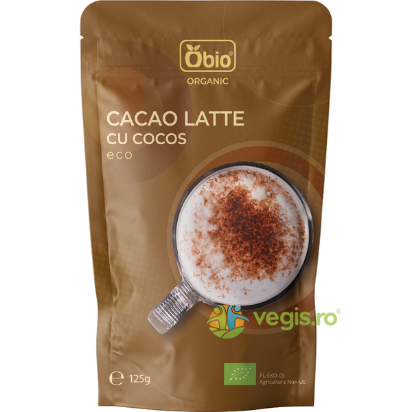 Cacao Latte cu Cocos Ecologica/Bio 125g, OBIO, Sucuri, Siropuri, Bauturi, 1, Vegis.ro