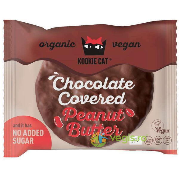 Cookie Invelita in Ciocolata cu Unt de Arahide fara Gluten Ecologic/Bio 50g, DRAGON SUPERFOODS, Dulciuri & Indulcitori Naturali, 1, Vegis.ro