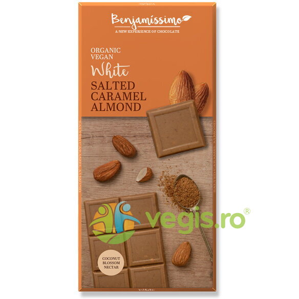 Ciocolata Alba cu Migdale si Caramel Sarat Ecologica/Bio 70g 70g Ciocolata