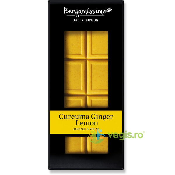 Ciocolata cu Turmeric si Ghimbir Ecologica/Bio 60g, BENJAMISSIMO, Ciocolata, 1, Vegis.ro