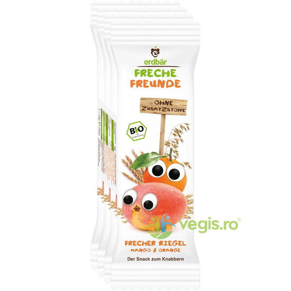 Baton de Cereale cu Mango si Portocale Ecologic/Bio 4x23g, ERDBAR, Alimente BIO/ECO, 1, Vegis.ro