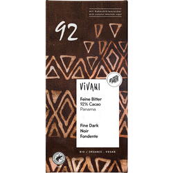 Ciocolata Amaruie 92% Cacao cu Zahar de Cocos Ecologica/Bio 80g VIVANI
