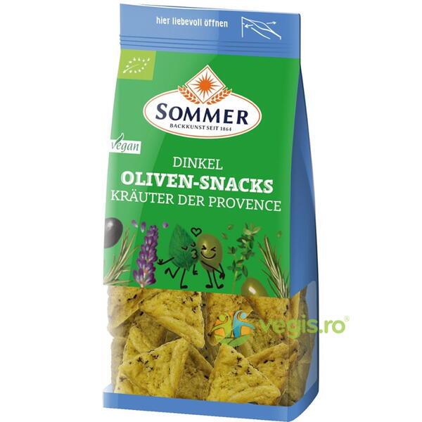 Snack din Spelta cu Masline si Ierburi de Provence Demeter Ecologic/Bio 150g, SOMMER, Gustari, Saratele, 1, Vegis.ro