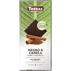 Ciocolata Neagra cu Scortisoara si Stevia fara Gluten 125g TORRAS