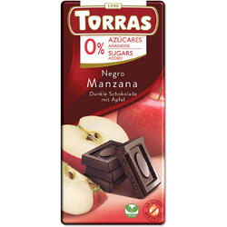 Ciocolata Neagra cu Mere fara Zahar 75g TORRAS