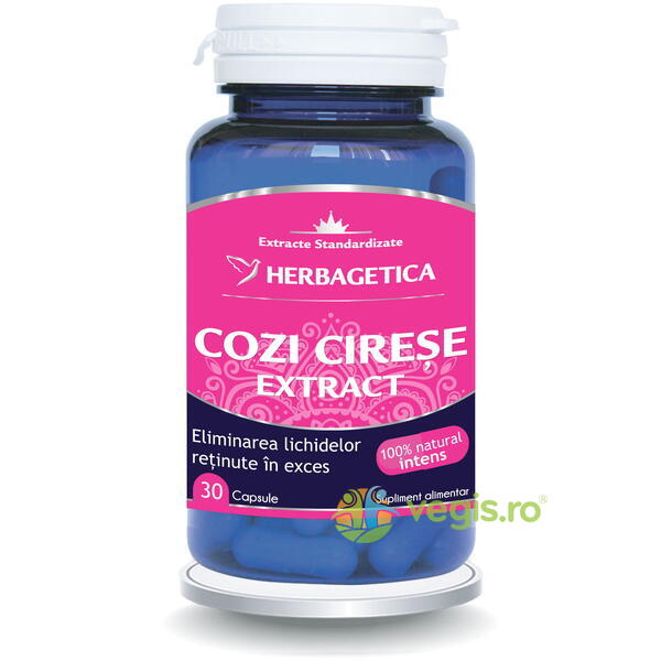 Cozi de Cirese Extract 30cps, HERBAGETICA, Remedii Capsule, Comprimate, 1, Vegis.ro
