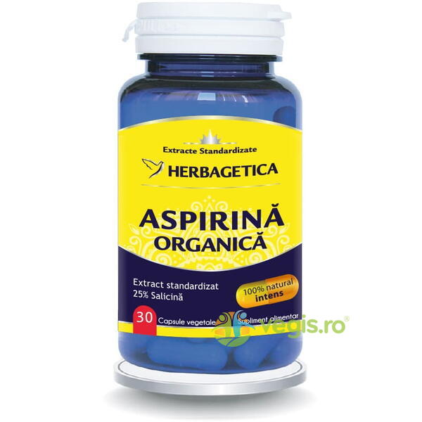 Aspirina Organica 30cps, HERBAGETICA, Capsule, Comprimate, 1, Vegis.ro