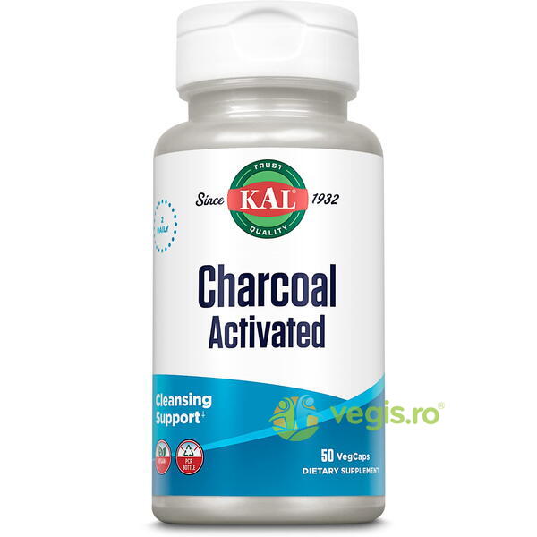 Charcoal Activated (Carbune Medicinal) 50cps Secom,, KAL, Capsule, Comprimate, 1, Vegis.ro