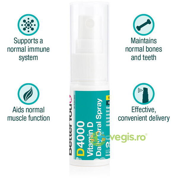 Vitamina D4000 Spray Oral 15ml, BETTERYOU, Vitamine, Minerale & Multivitamine, 3, Vegis.ro