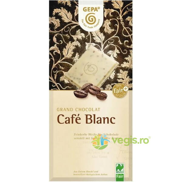 Ciocolata Alba cu Cafea Cafe Blanc Ecologica/Bio 100g, GEPA, Ciocolata, 1, Vegis.ro