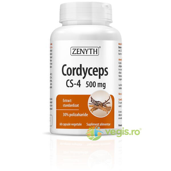 Cordyceps 60cps, ZENYTH PHARMA, Remedii Capsule, Comprimate, 4, Vegis.ro