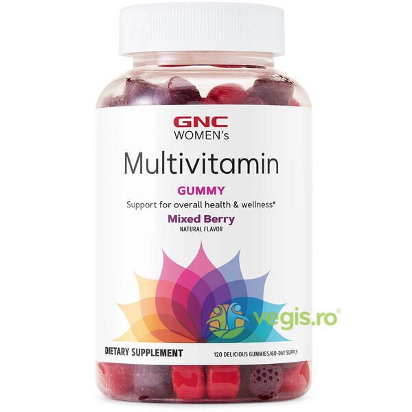 Multivitamine pentru Femei cu Aroma de Fructe de Padure (Women's Multivitamin Gummy) 120 jeleuri, GNC, Capsule, Comprimate, 2, Vegis.ro